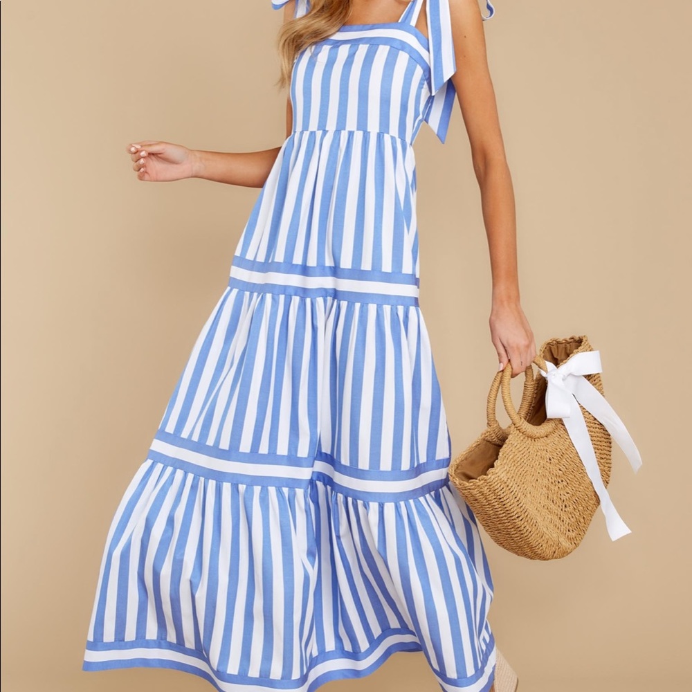 Blue Stripe Maxi Dress